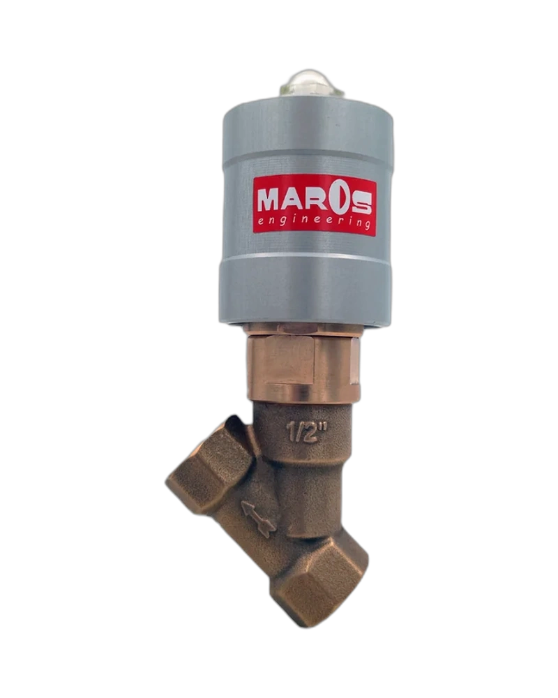 Pneumatically operated SRT valve, inclined seat with brass body - T1034021 - 3/4"
