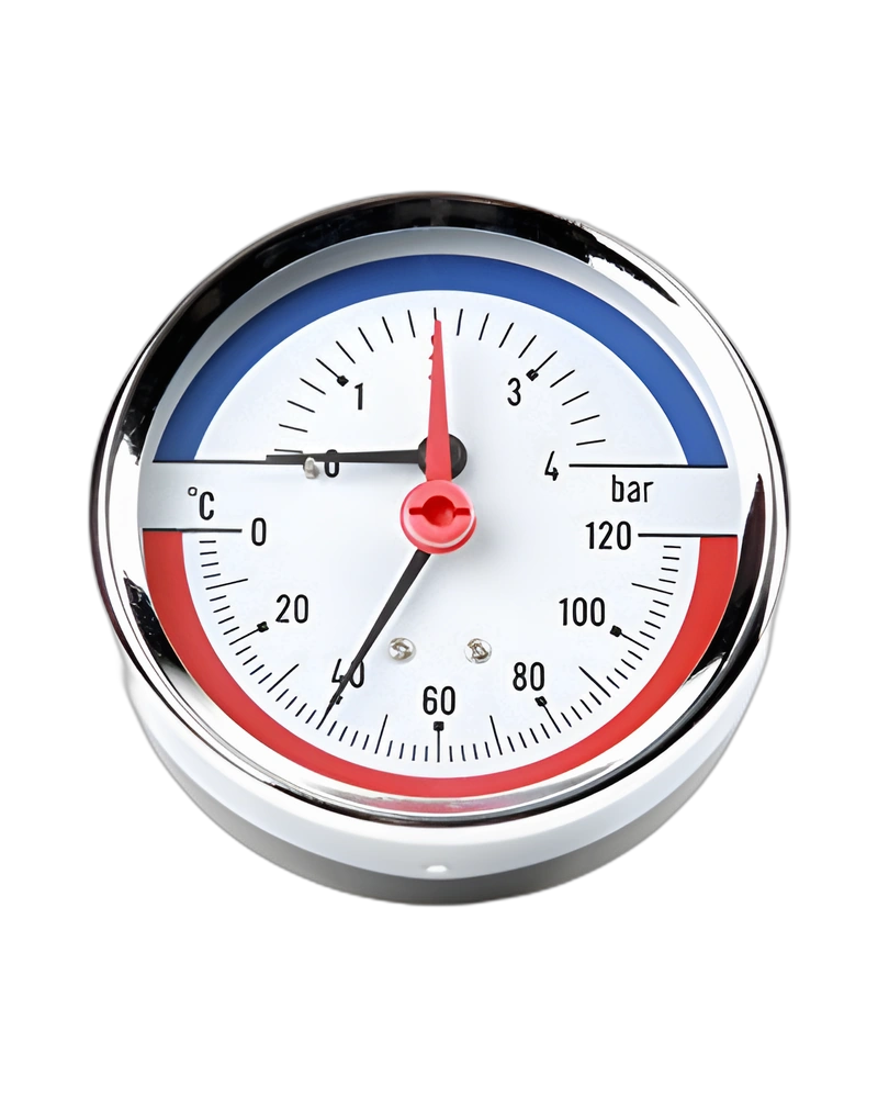 Series MPPT Plastic Thermo Manometer - Thermo Manometer Center Back size 80mm