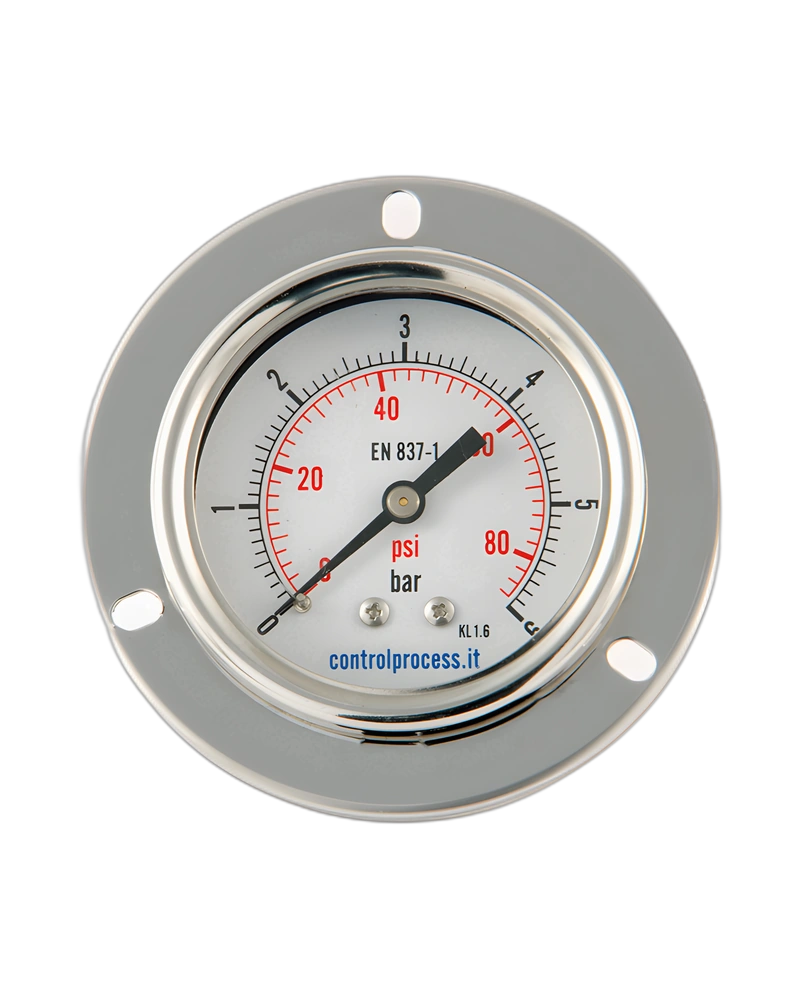 Series MTIPFA case stainless steel center back with 3-hole front flange -  Pressure Gauge nominal size 100 mm