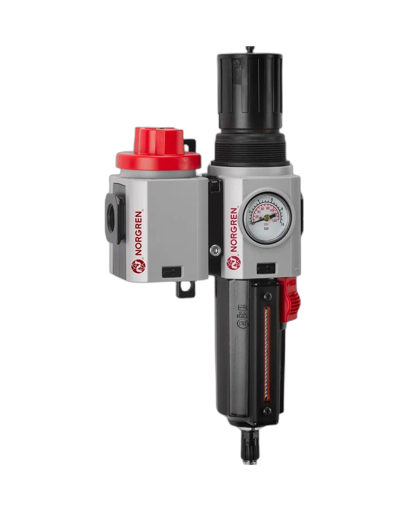 Excelon Plus Filter/Regulator with Shut-Off Valve, 3/4" PTF, automatic drain