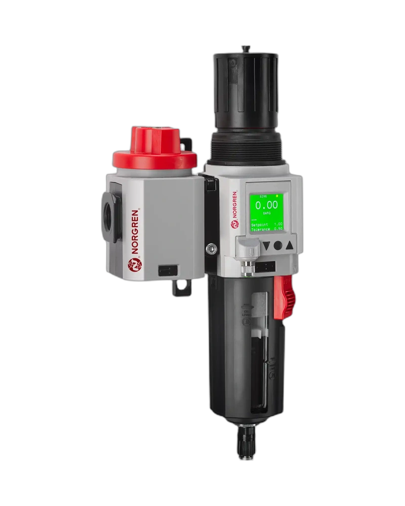 Excelon Plus Filter/Regulator with Shut-Off Valve, 3/4" PTF, automatic drain, integrated electronic pressure sensor